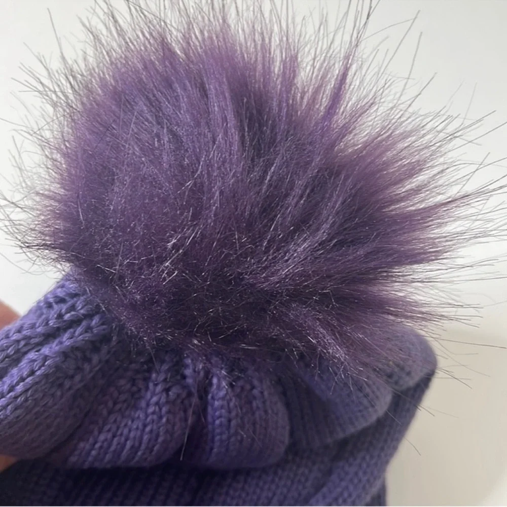Under Armour UA Coldgear Infrared Around Town Beanie Hat with Pom Purple